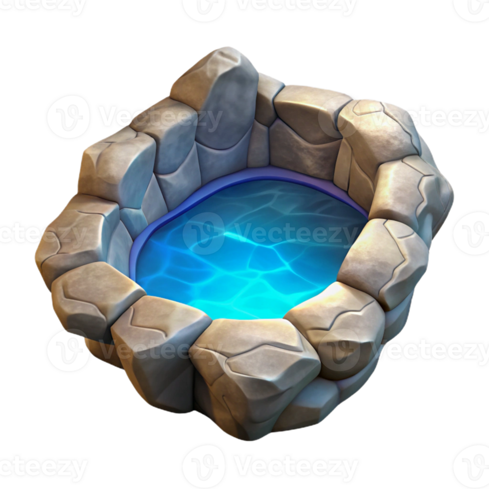 magnificent rustic Luminous Cave Pool Isolated on Transparent Background premium png