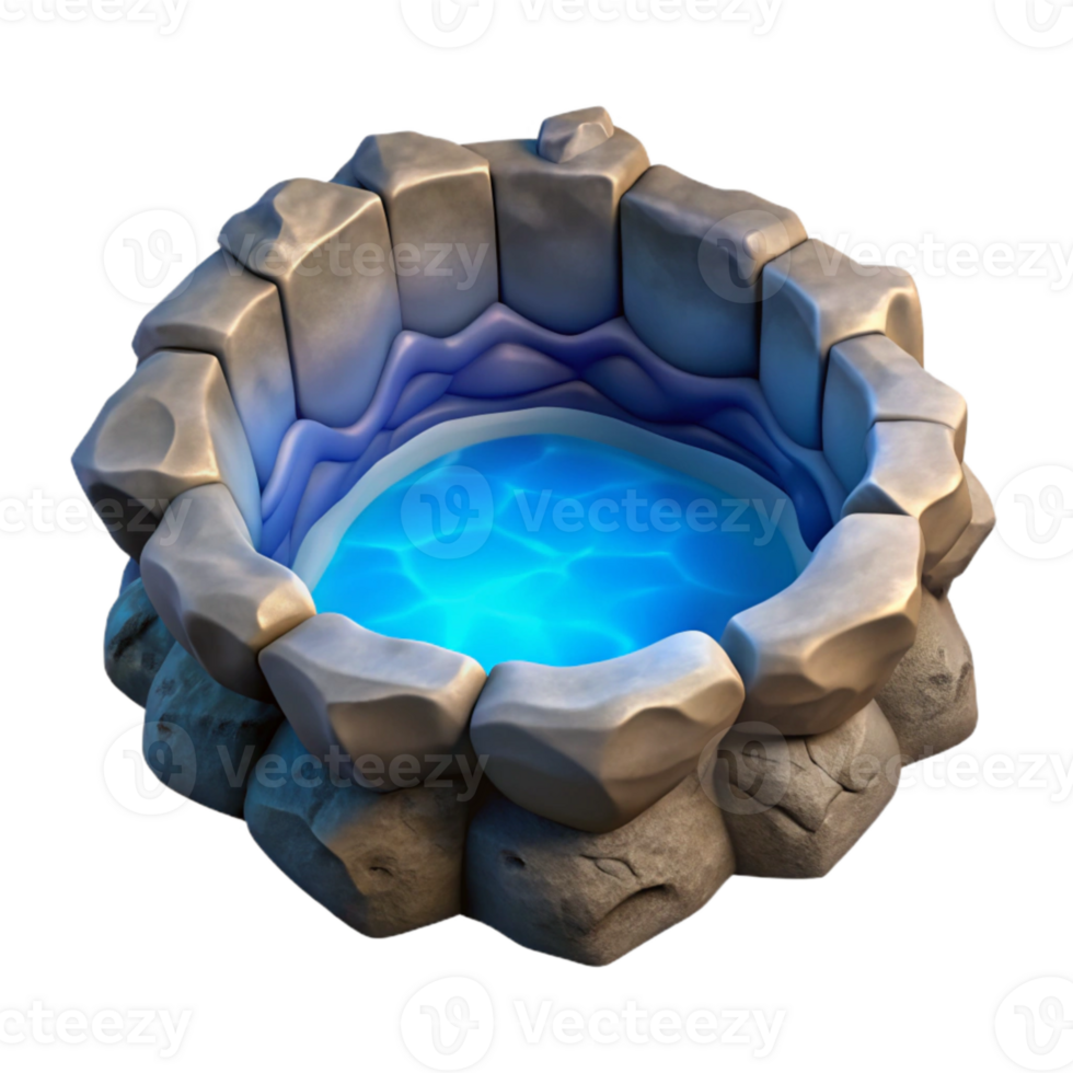serene modern Luminous Cave Pool Isolated on Transparent Background exclusive png