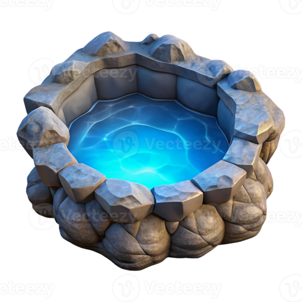 elegant rustic Luminous Cave Pool Isolated on Transparent Background detailed png