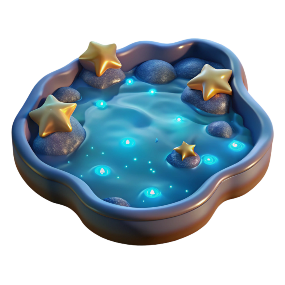 stunning contemporary Luminous Lagoon with Stars Transparent Background high quality png