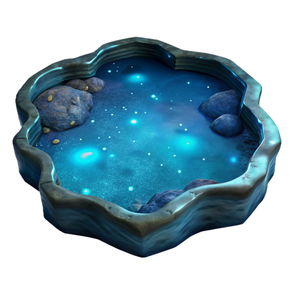 elegant traditional Luminous Lagoon Waters Night Sky Reflection Isolated png