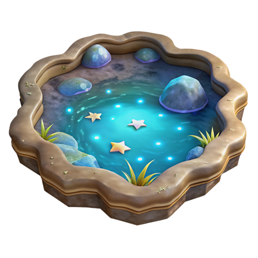 magnificent abstract Luminous Lagoon with Stars Transparent Background high quality png