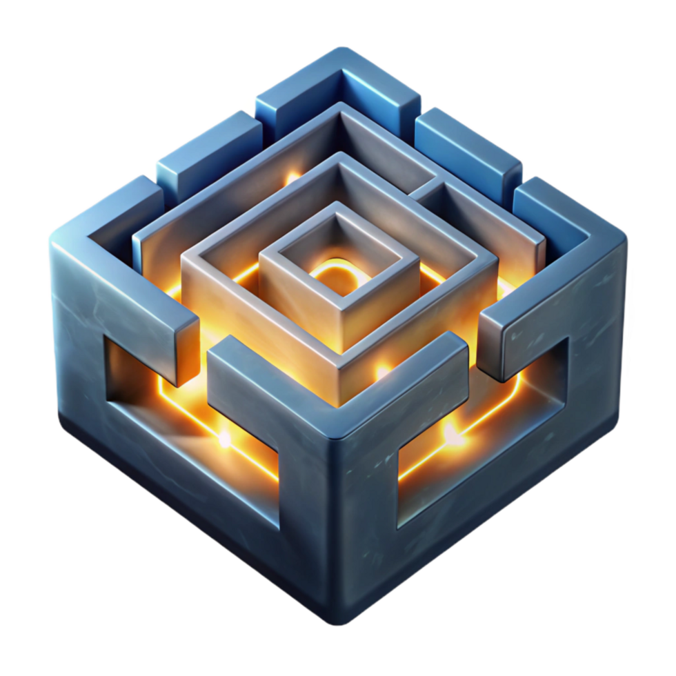 beautiful abstract Luminous Luminari Maze Cutout with Subtle Glow high quality png