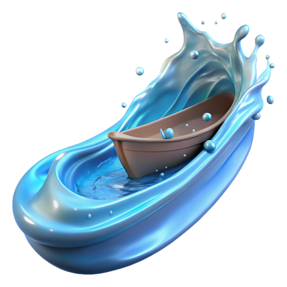 dramatic minimalist Luminous Water Trails Transparent Background Boat Wake exclusive png