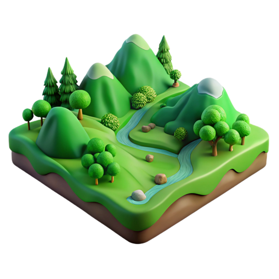 wonderful abstract Lush Terra Verde Terrain Cutout Isolated Rolling Hills authentic png