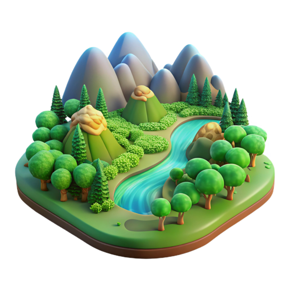 extraordinary minimalist Lush Landscape Transparent Background Verdant Valley authentic png