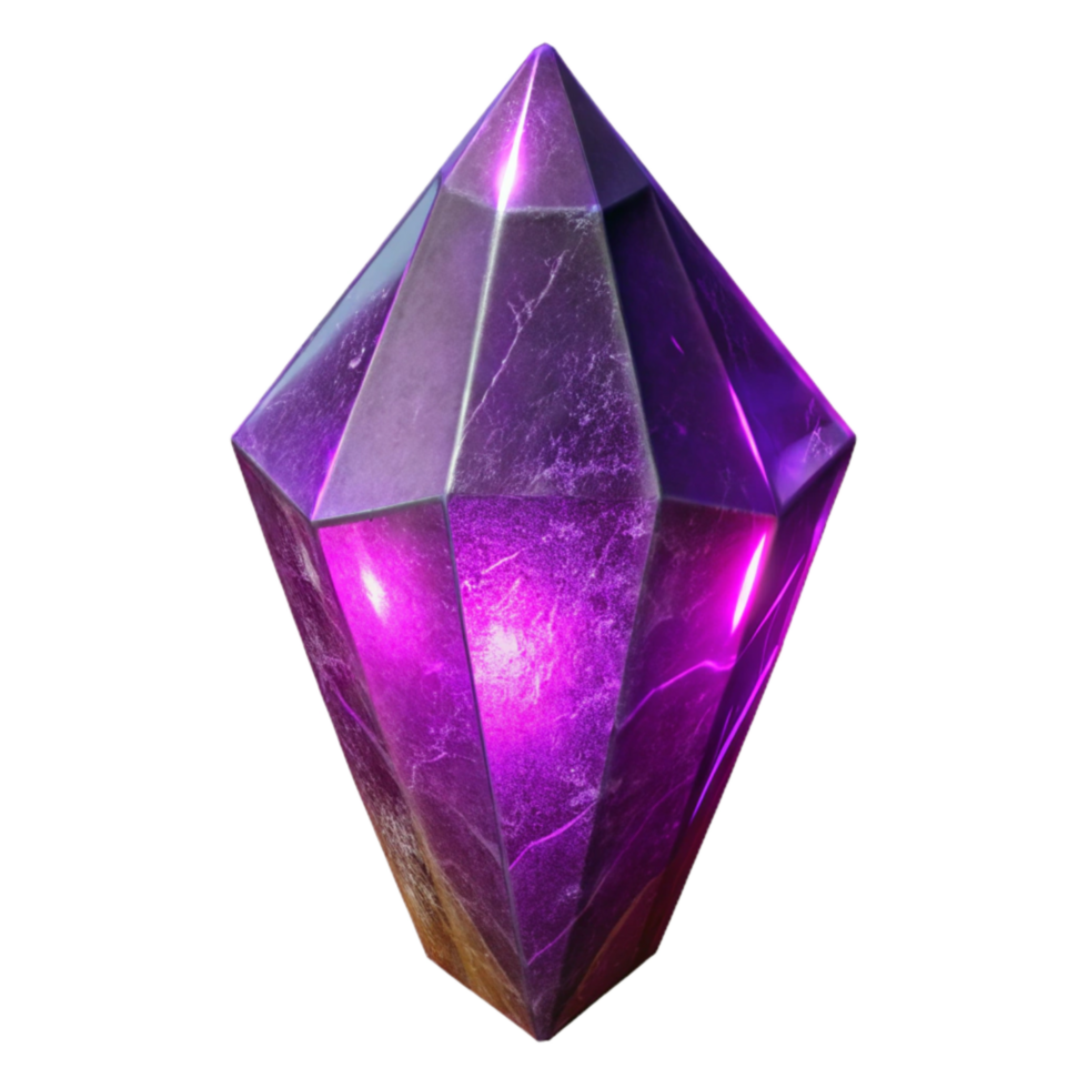 dramatic rustic Lyrax Luminance Crystal Cutout with Purple Glow Isolated high resolution png