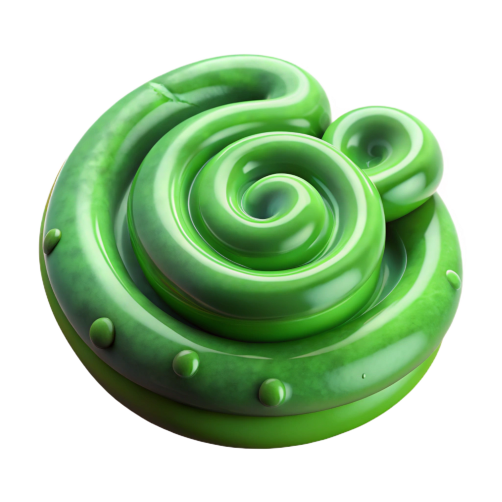 elegant traditional Machine Cultivated Algae Isolated Green Swirls Transparent Background premium png