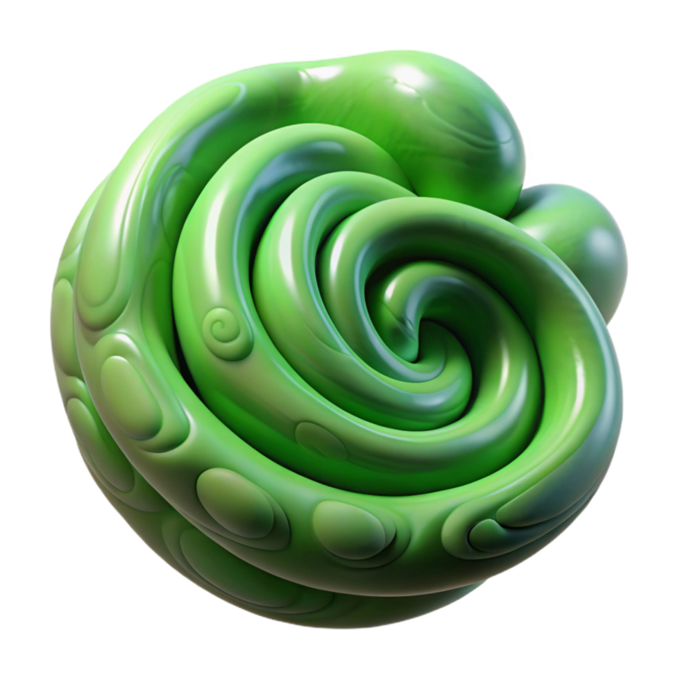 elegant artistic Machine Cultivated Algae Isolated Green Swirls Transparent Background original png
