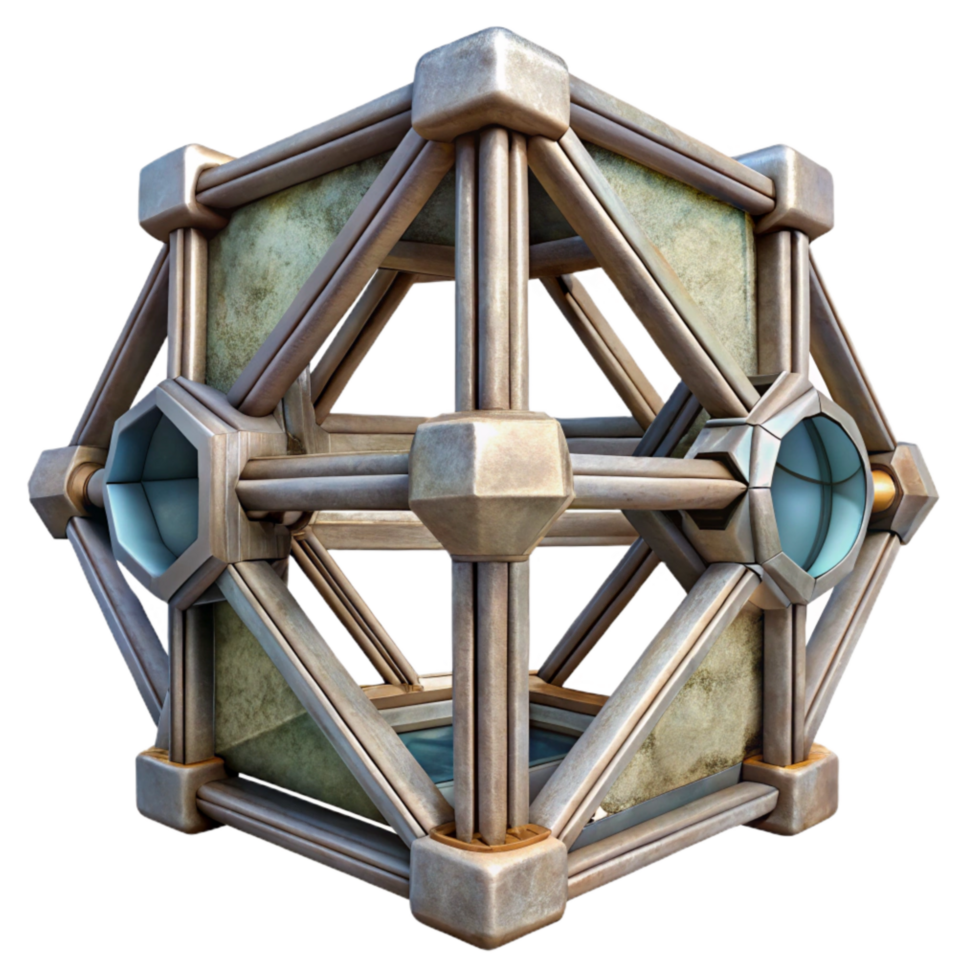 impressive abstract Machine Fabricated Structure Isolated Geometric Form Transparent Background high resolution png