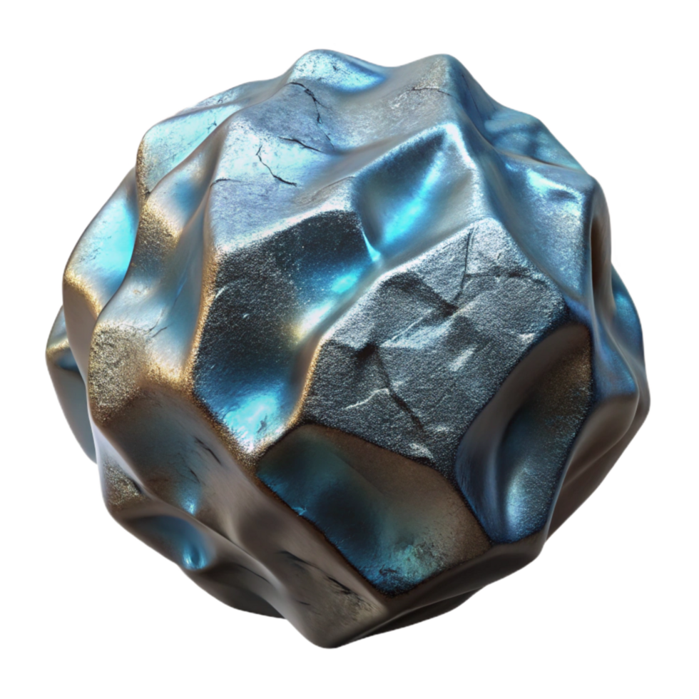 dramatic modern Machine Formed Mineral Isolated Metallic Sheen Close Up View detailed png