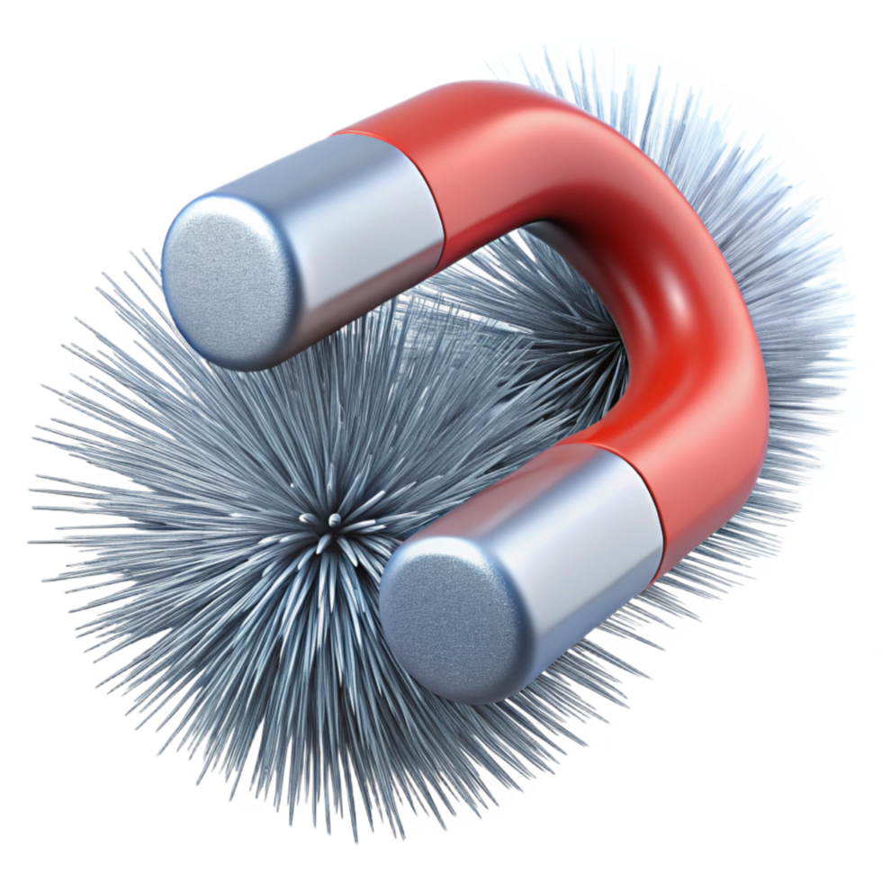 vibrant rustic Magnetic Field Lines Iron Filings Isolated detailed png