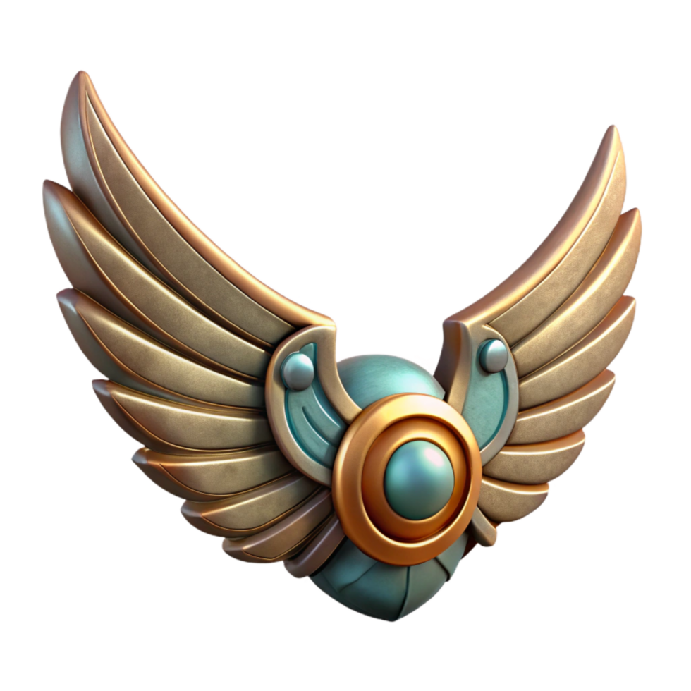 beautiful minimalist Mechanical Bird Wings in Flight Isolated Element detailed png