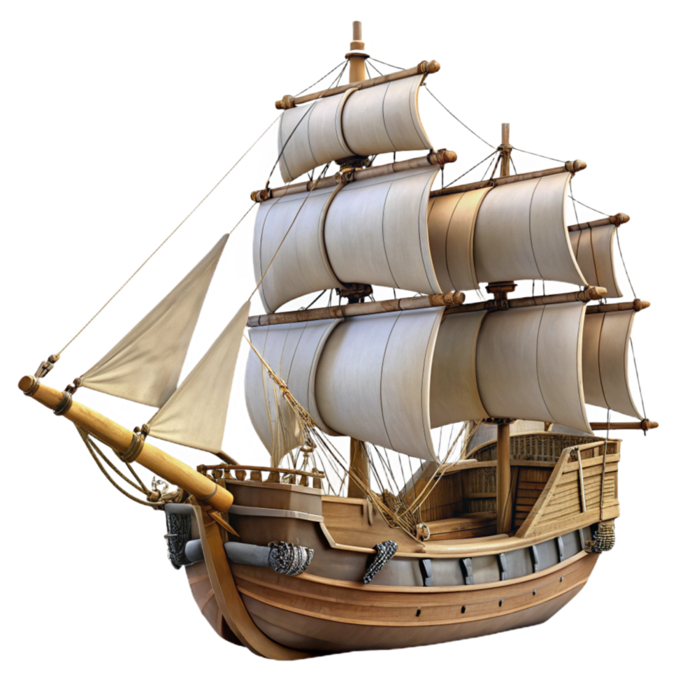 vibrant vintage Majestic Tall Ship Cutout with Transparent Background premium png