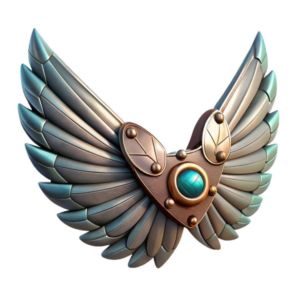 stunning classic Mechanical Bird Wings with Feathers Transparent Background original png