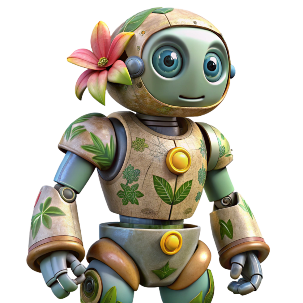 wonderful classic Mechanical Flora Robot Cutout Side View professional png