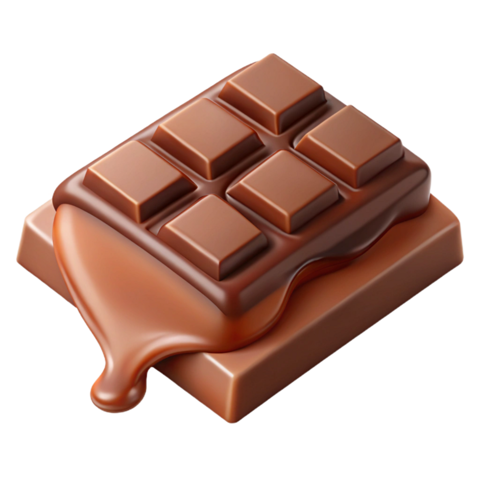 impressive creative Melting Chocolate Bar with Brown Color Transparent Background detailed png
