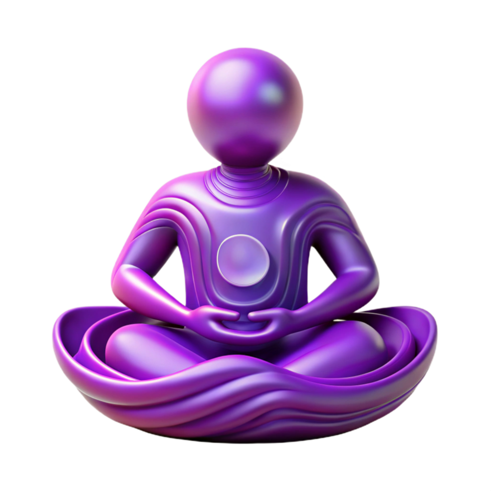 impressive traditional Meditation Aura Violet Cutout premium png