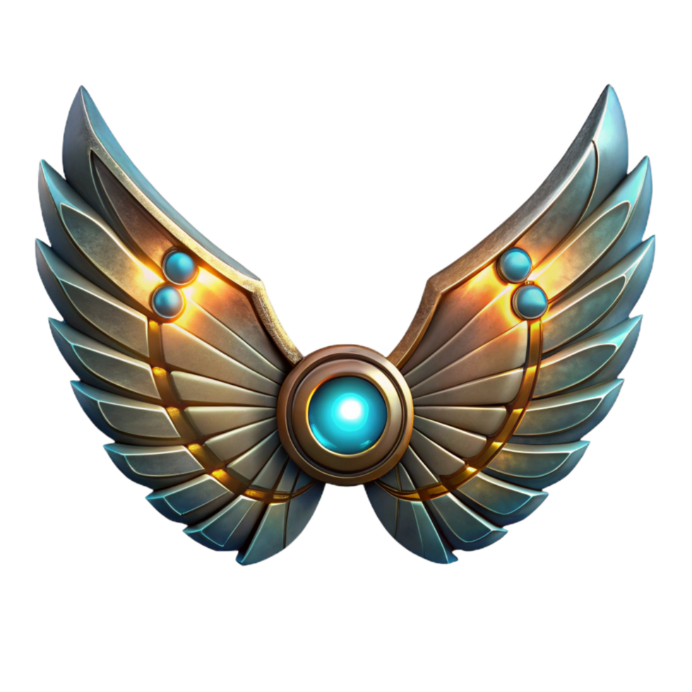 serene abstract Mechanical Wings with Glowing Lights Cutout exclusive png