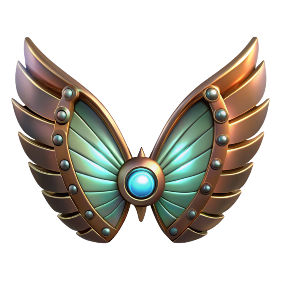 stunning traditional Mechanical Wings with Glowing Lights Cutout original png
