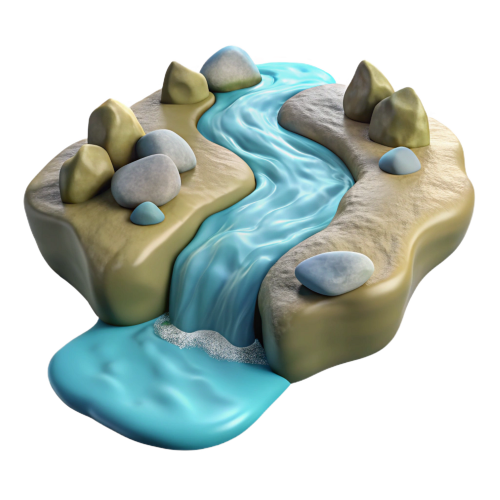 extraordinary artistic Merging Streams Clear Water Cutout professional png