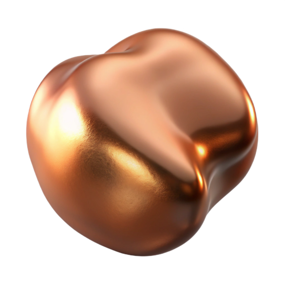 serene classic Metallic Blob Copper Sheen Isolated Element professional png