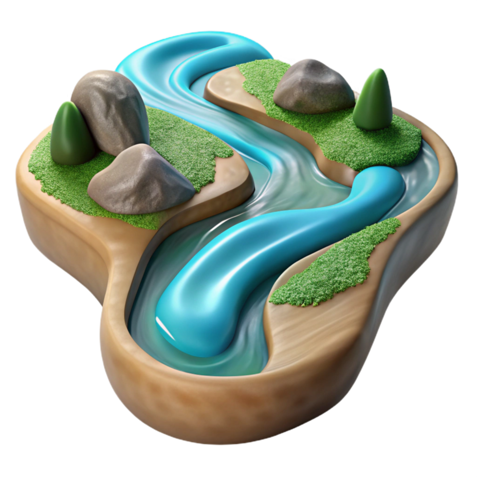 magnificent creative Merging Streams Clear Water Cutout genuine png