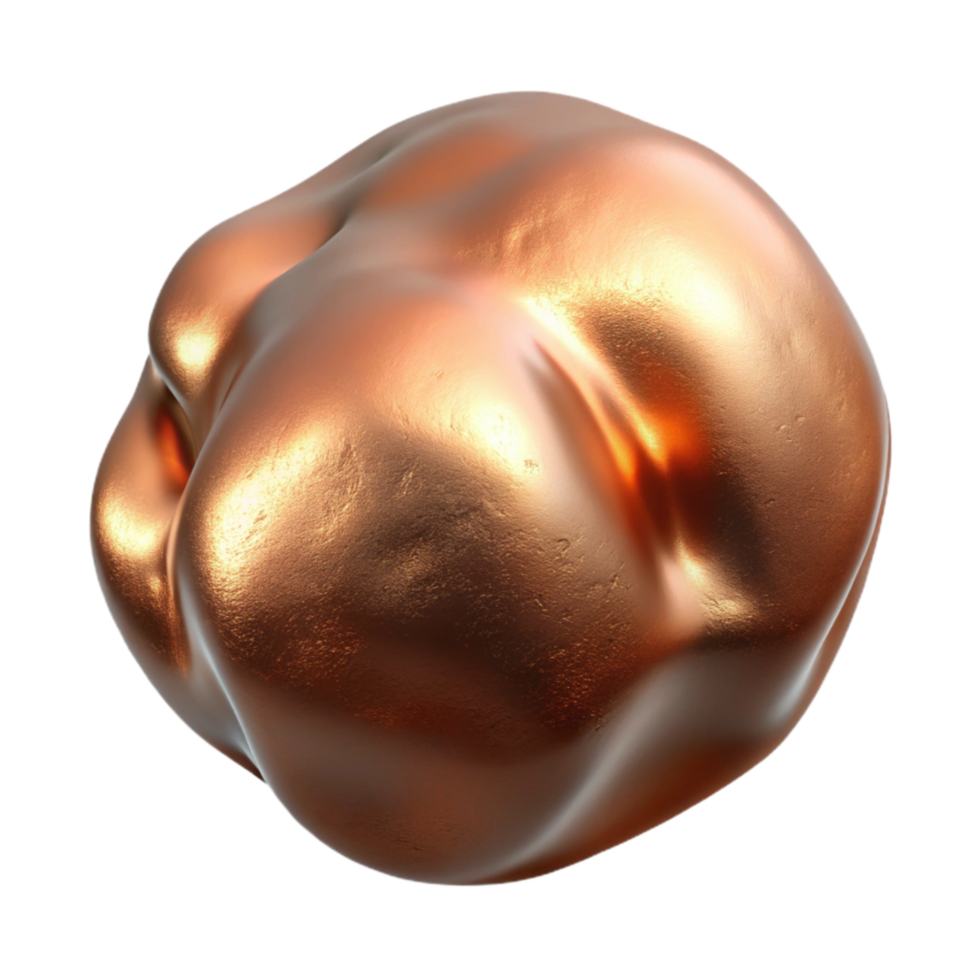 vibrant classic Metallic Blob Copper Sheen Isolated Element png