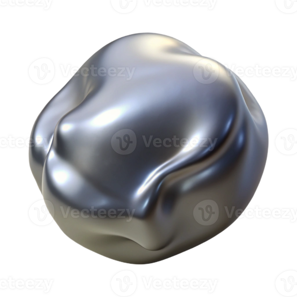 dramatic contemporary Metallic Blob Silver Sheen Transparent professional png