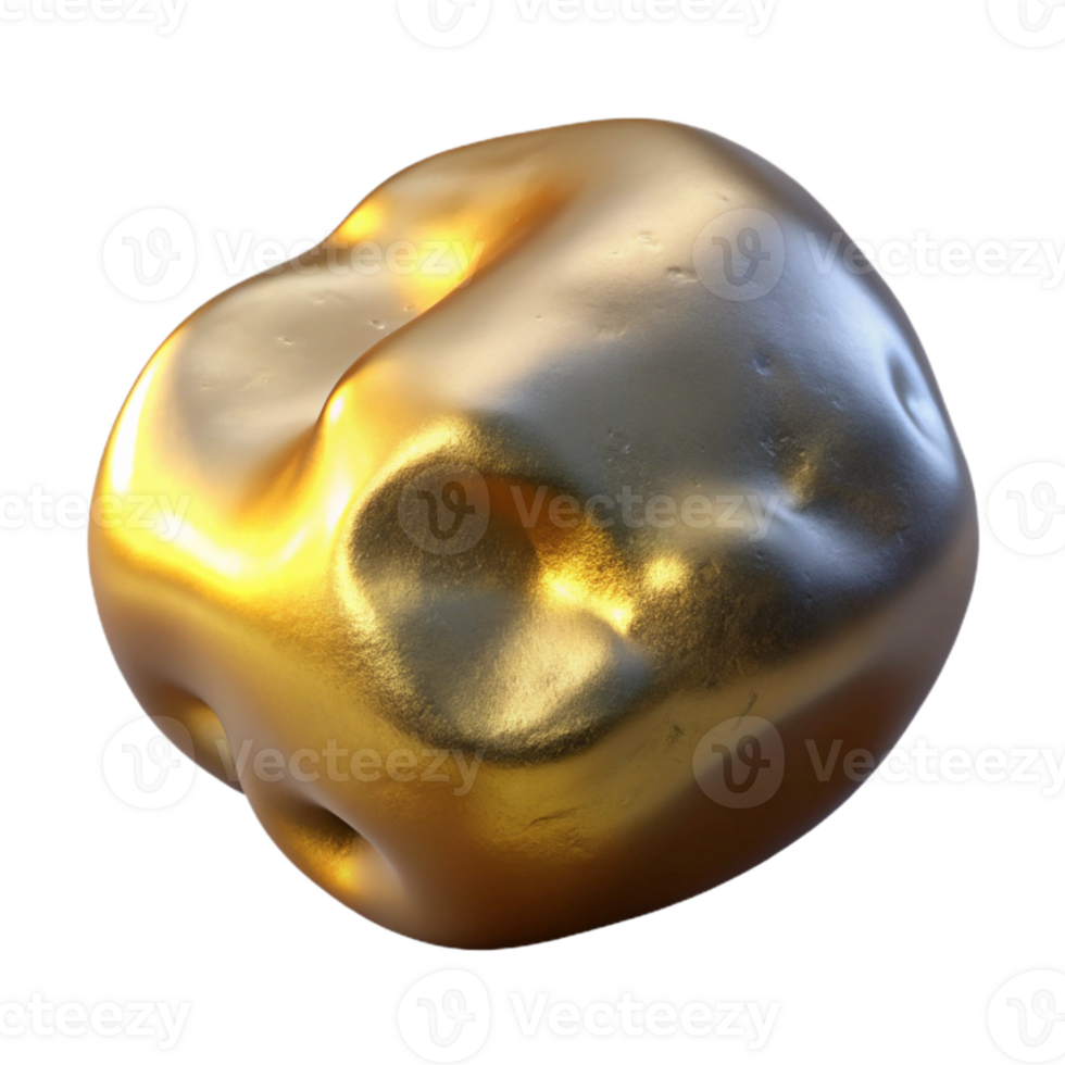 beautiful artistic Metallic Blob Gold Sheen Cutout high quality png