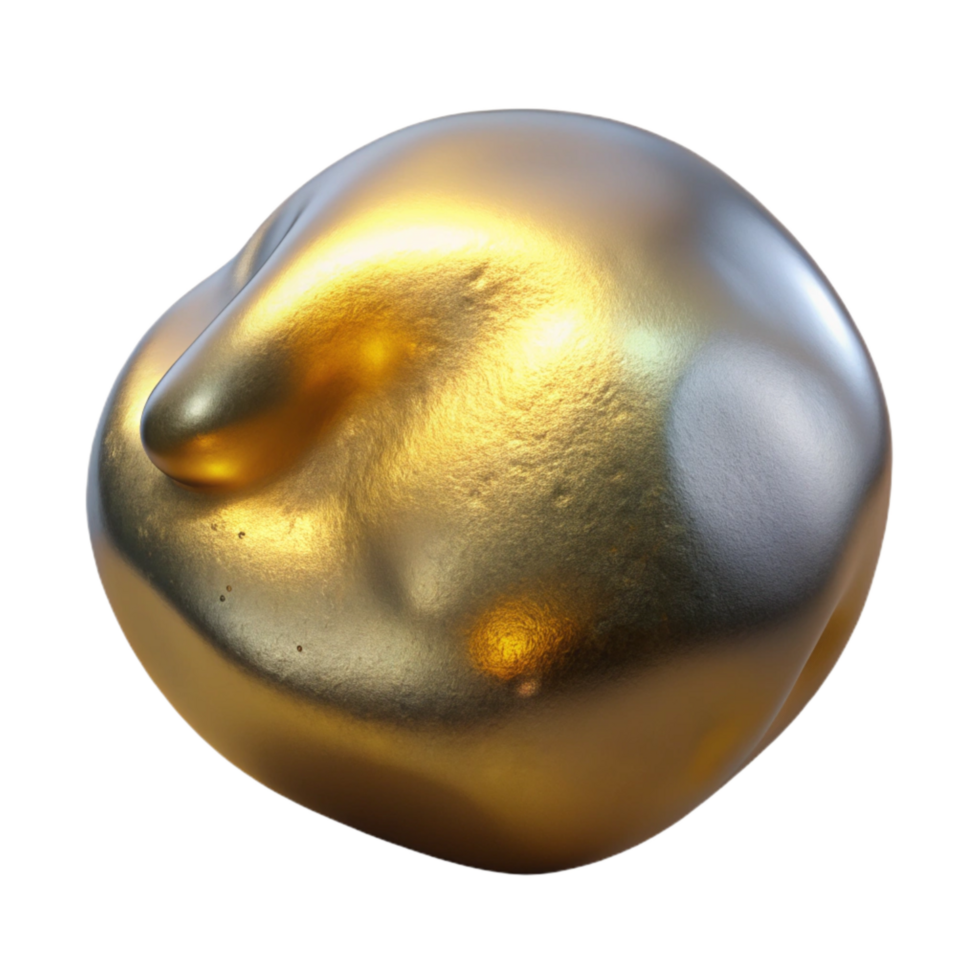 extraordinary abstract Metallic Blob Gold Sheen Cutout png