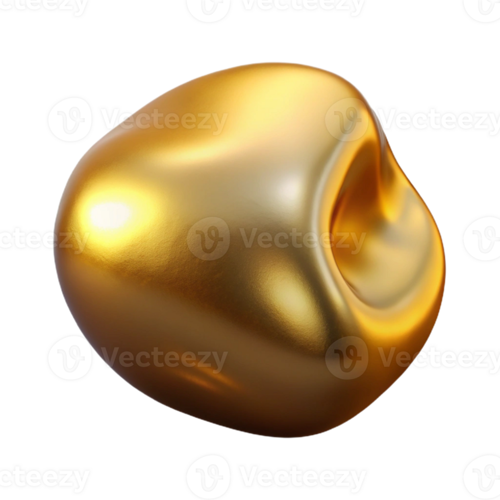 serene rustic Metallic Blob Gold Sheen Cutout detailed png