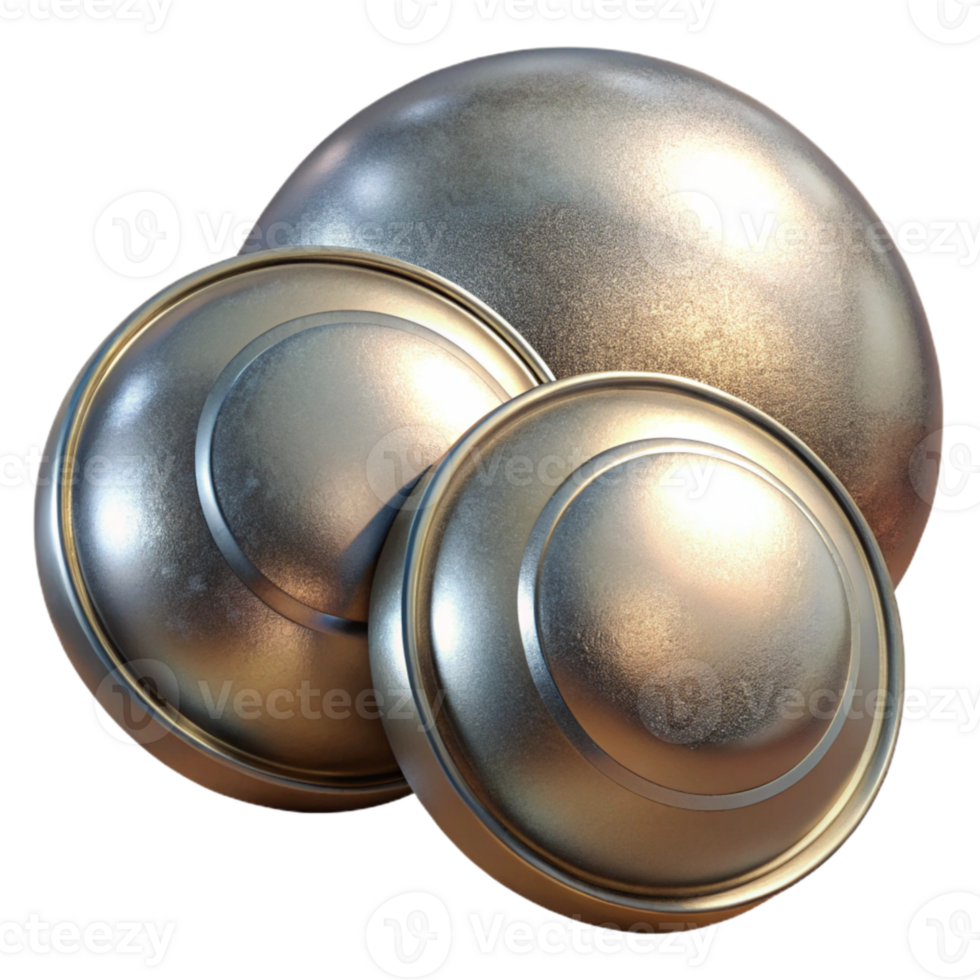 stunning artistic Metallic Circles with Reflective Surface Isolated high quality png