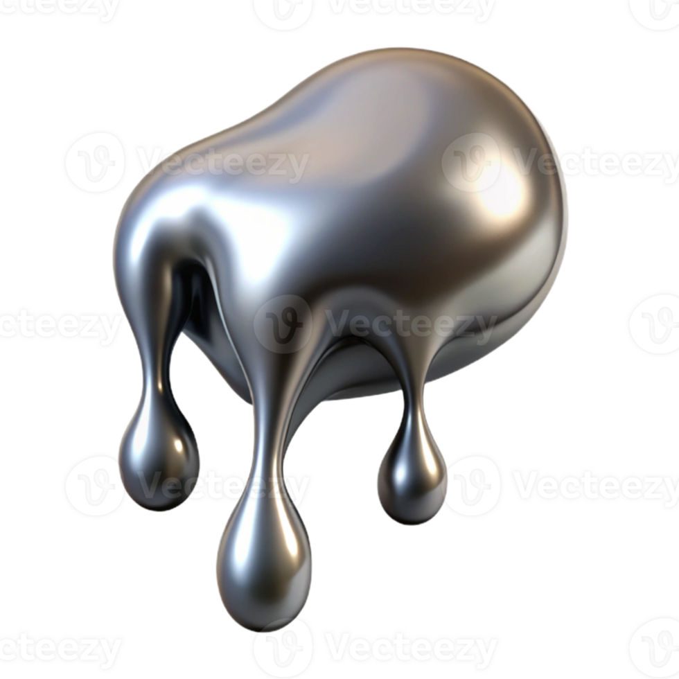 extraordinary artistic Metallic Fluid Drip Isolated with Shadow high quality png