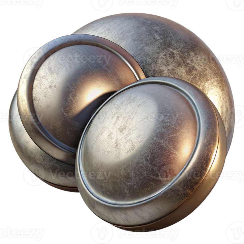 magnificent vintage Metallic Circles with Reflective Surface Isolated premium png