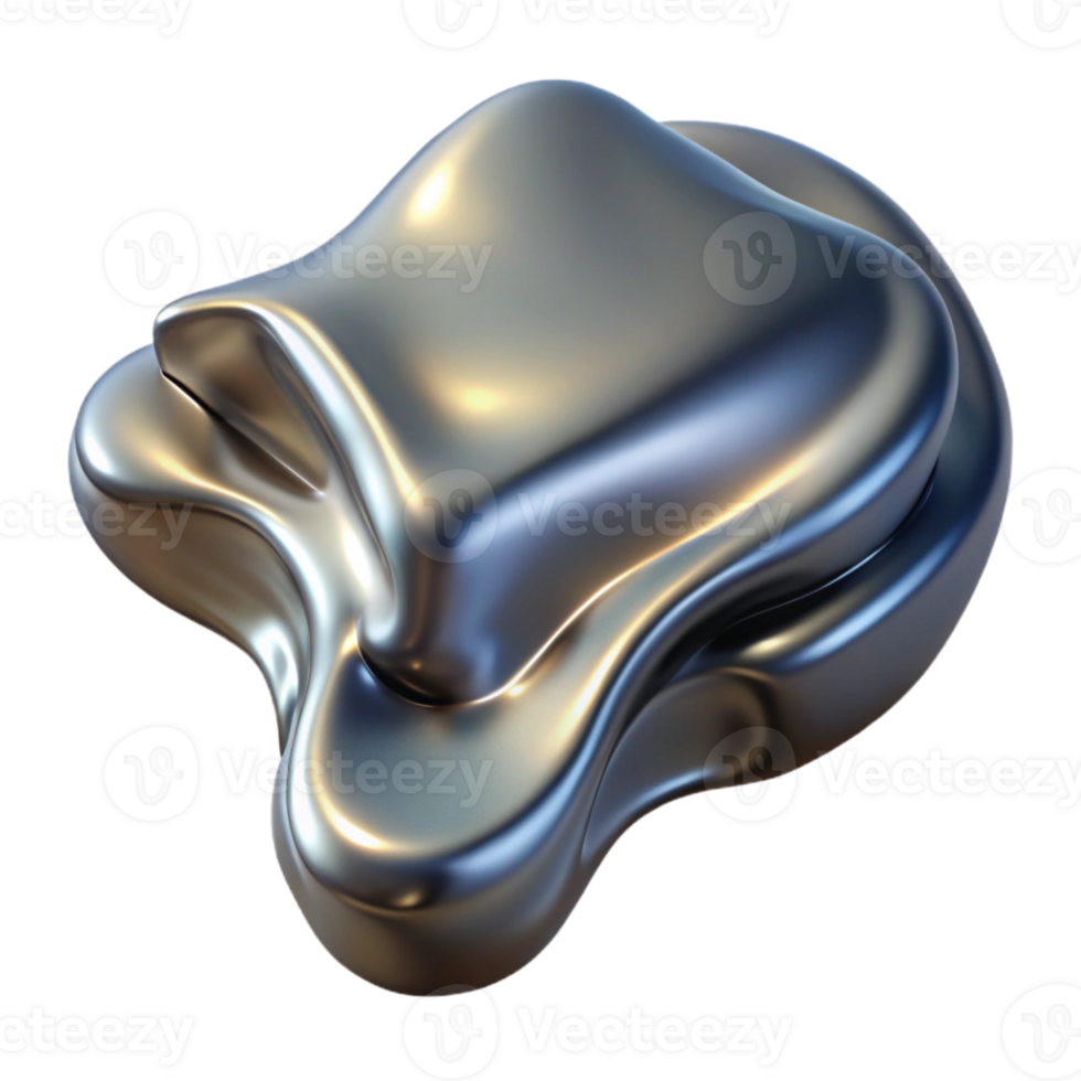 magnificent rustic Metallic Fluid Pour Cutout Angled View detailed png