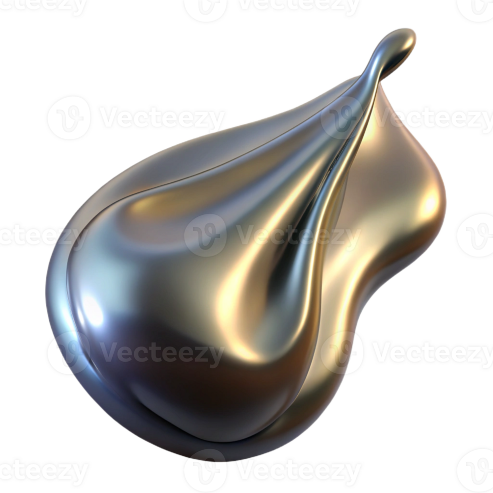 dramatic artistic Metallic Fluid Pour Cutout Angled View png