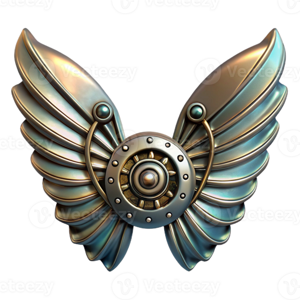 impressive traditional Metallic Clockwork Wings Transparent Background authentic png
