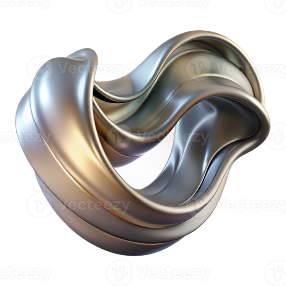 dramatic traditional Metallic Fluid Ribbon Cutout Bottom View professional png
