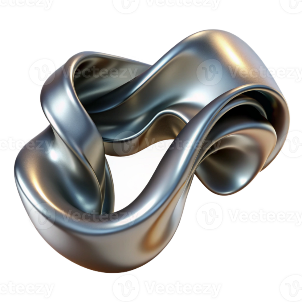 extraordinary contemporary Metallic Fluid Ribbon Cutout Bottom View high resolution png