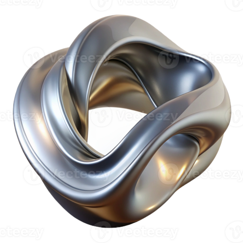 wonderful rustic Metallic Fluid Ribbon Cutout Bottom View detailed png