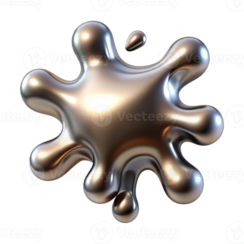 wonderful rustic Metallic Fluid Splash Cutout Side View detailed png