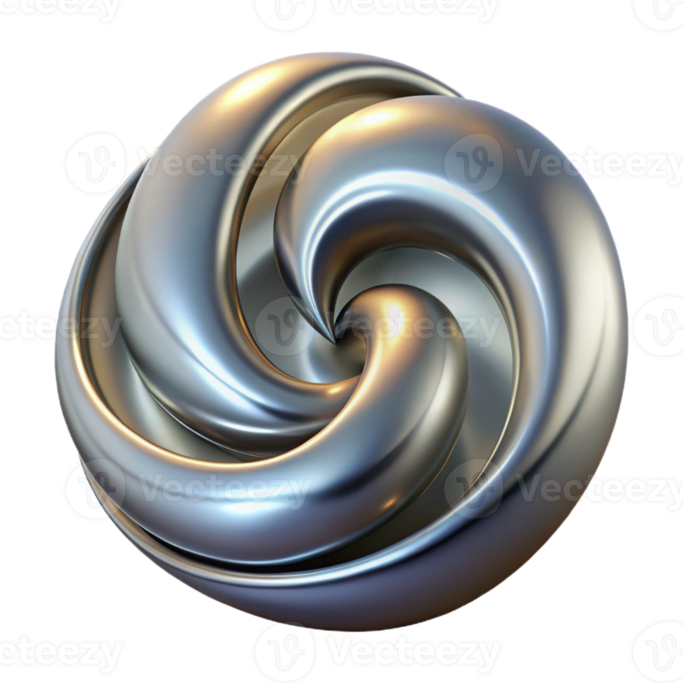 extraordinary classic Metallic Fluid Swirl Cutout Top View detailed png