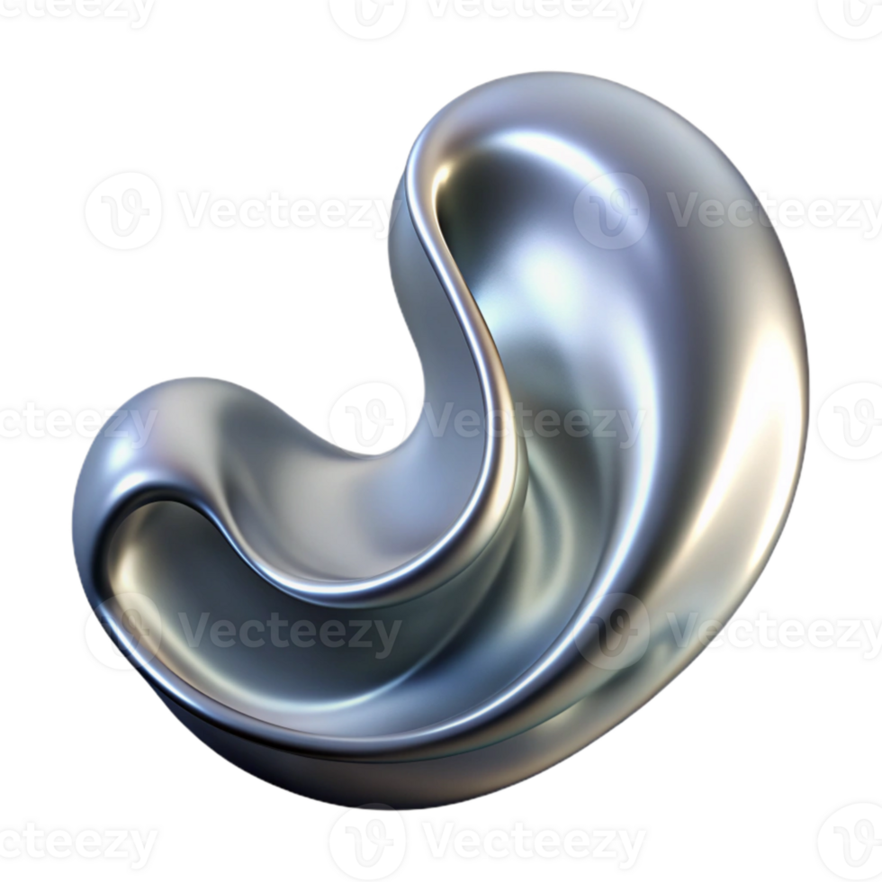 extraordinary classic Metallic Fluid Wave Cutout Isometric View exclusive png