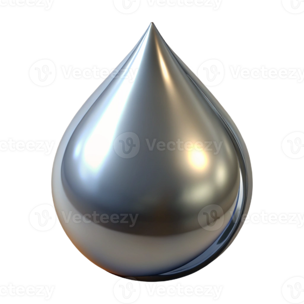stunning rustic Metallic Liquid Drop Isolated on Transparent Background original png