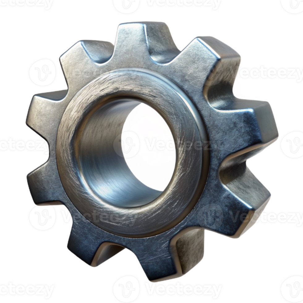 extraordinary artistic Metallic Gear Turning Constantly Isolated on Transparent Background exclusive png