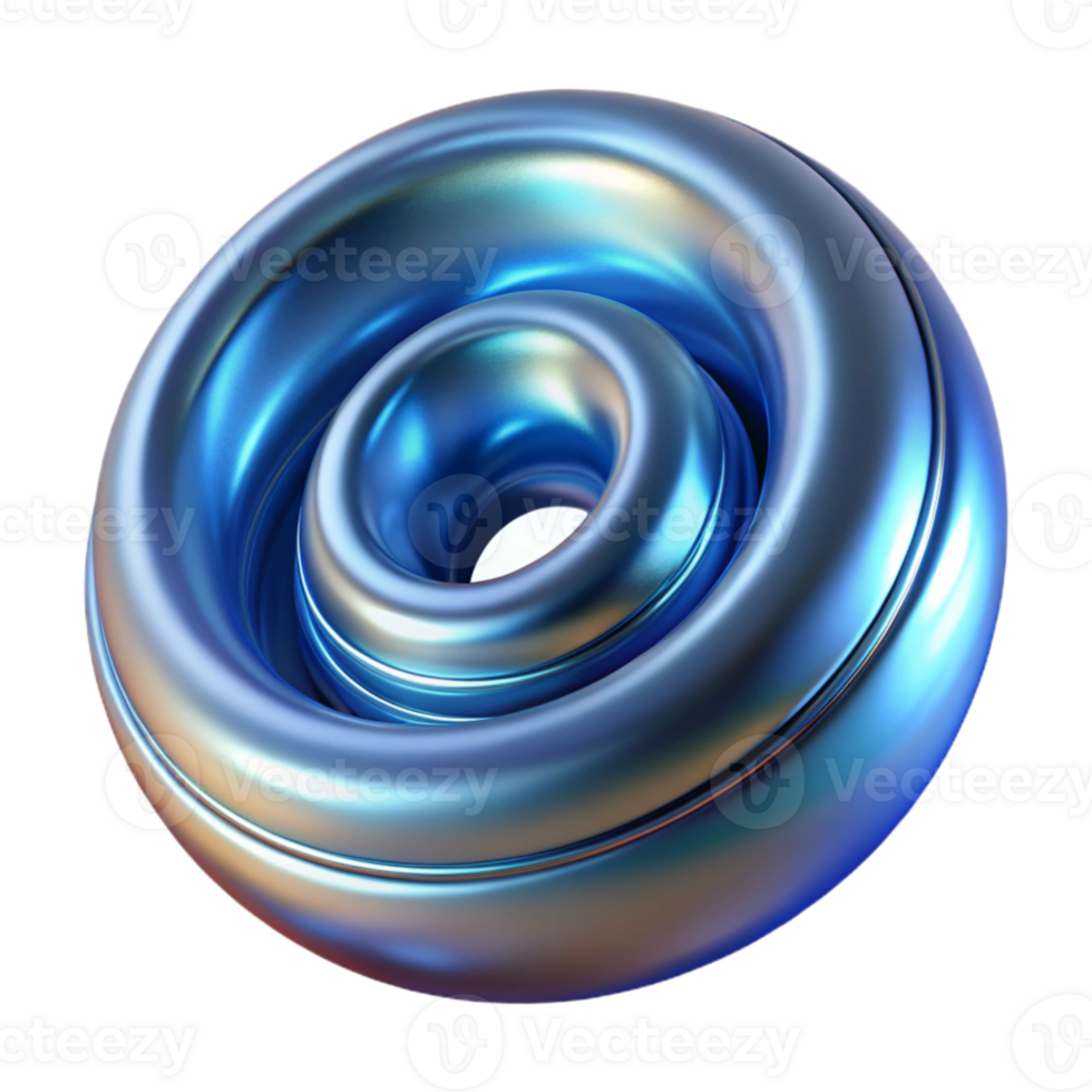 vibrant traditional Metallic Liquid Spiral Cutout Blue Hue Transparent original png