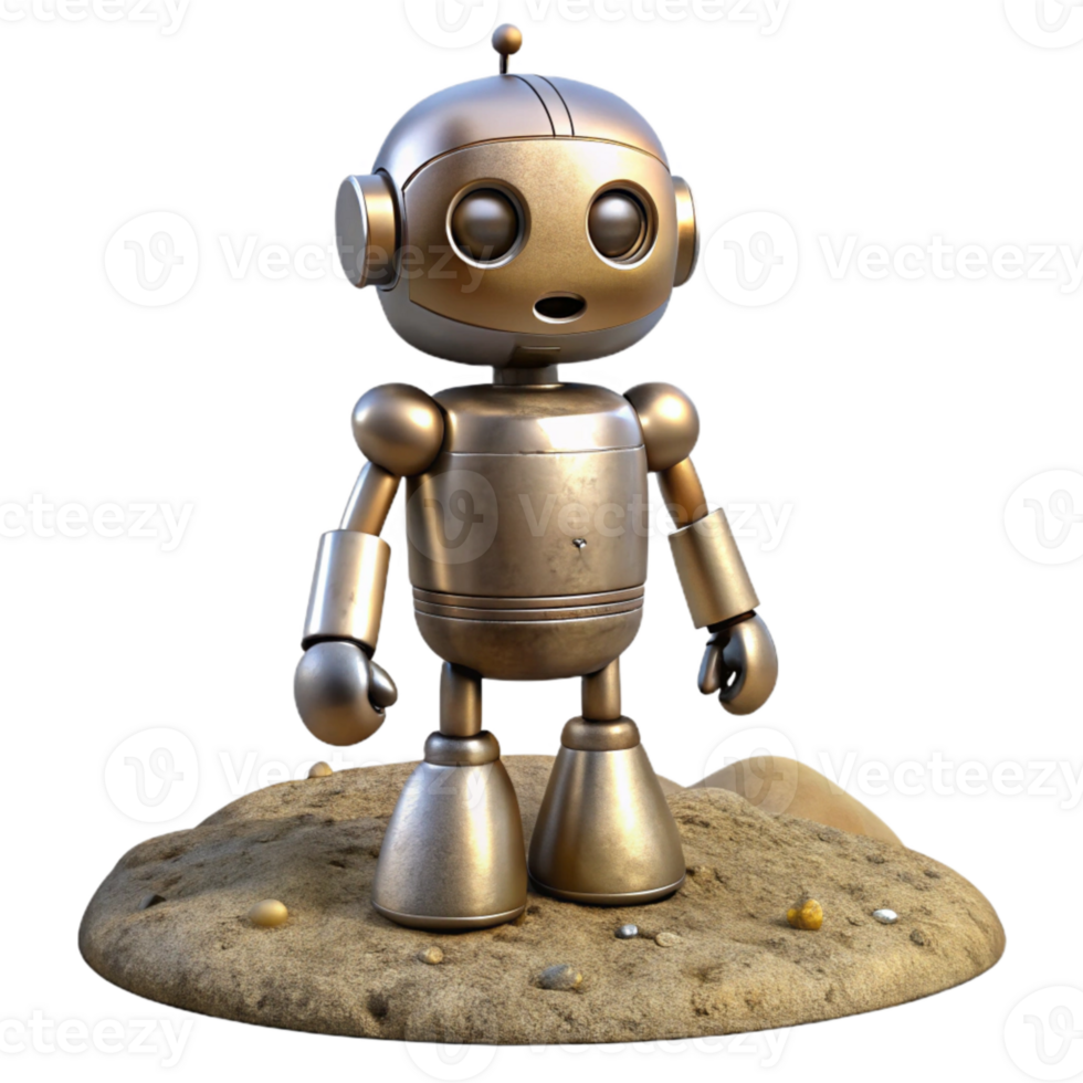 extraordinary creative Metallic Robot Growing From Seed Transparent premium png