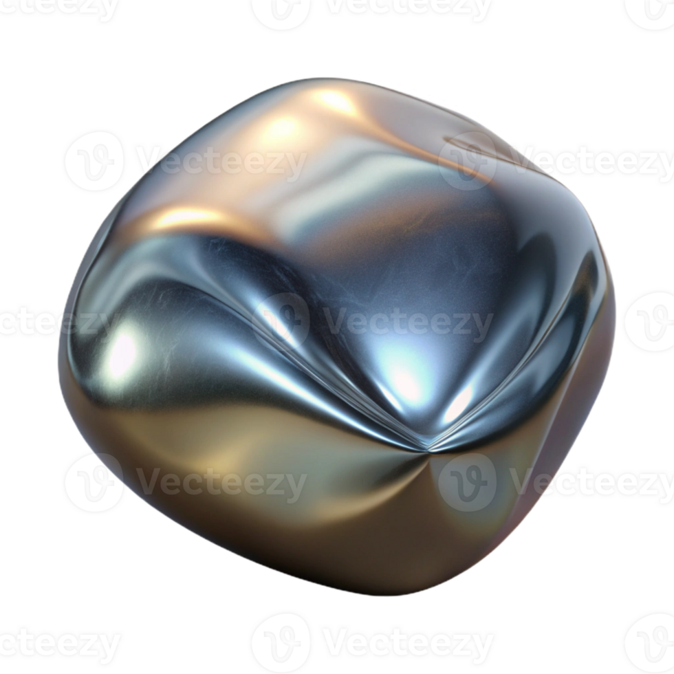 extraordinary minimalist Metallic Surface Distorted Reflection Isolated high quality png