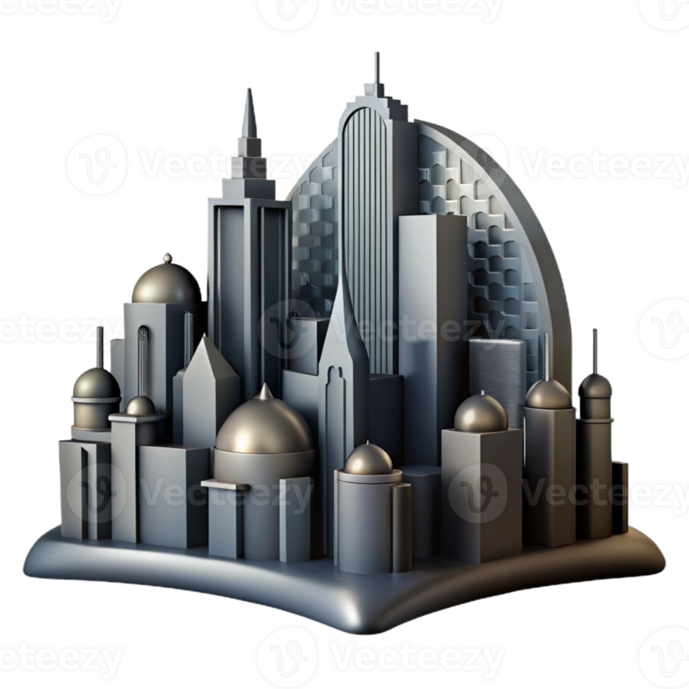impressive classic Metropolis Silhouette Cutout with Transparent Background and Dark Shadows png